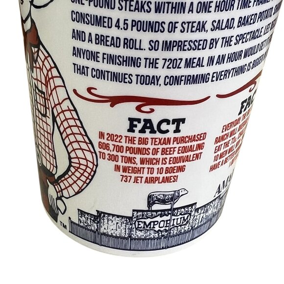 Th Big Texan Steak Ranch Souvenir Plastic 22oz Cup Route 66 Amarillo, Texas USA - Picture 6 of 7